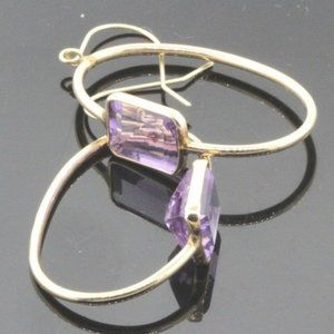 Jewelry - Women's 14k Gold Amethyst Hanging Earrings Jewelry - Women's 14k Gold Amethyst Hanging Earrings
